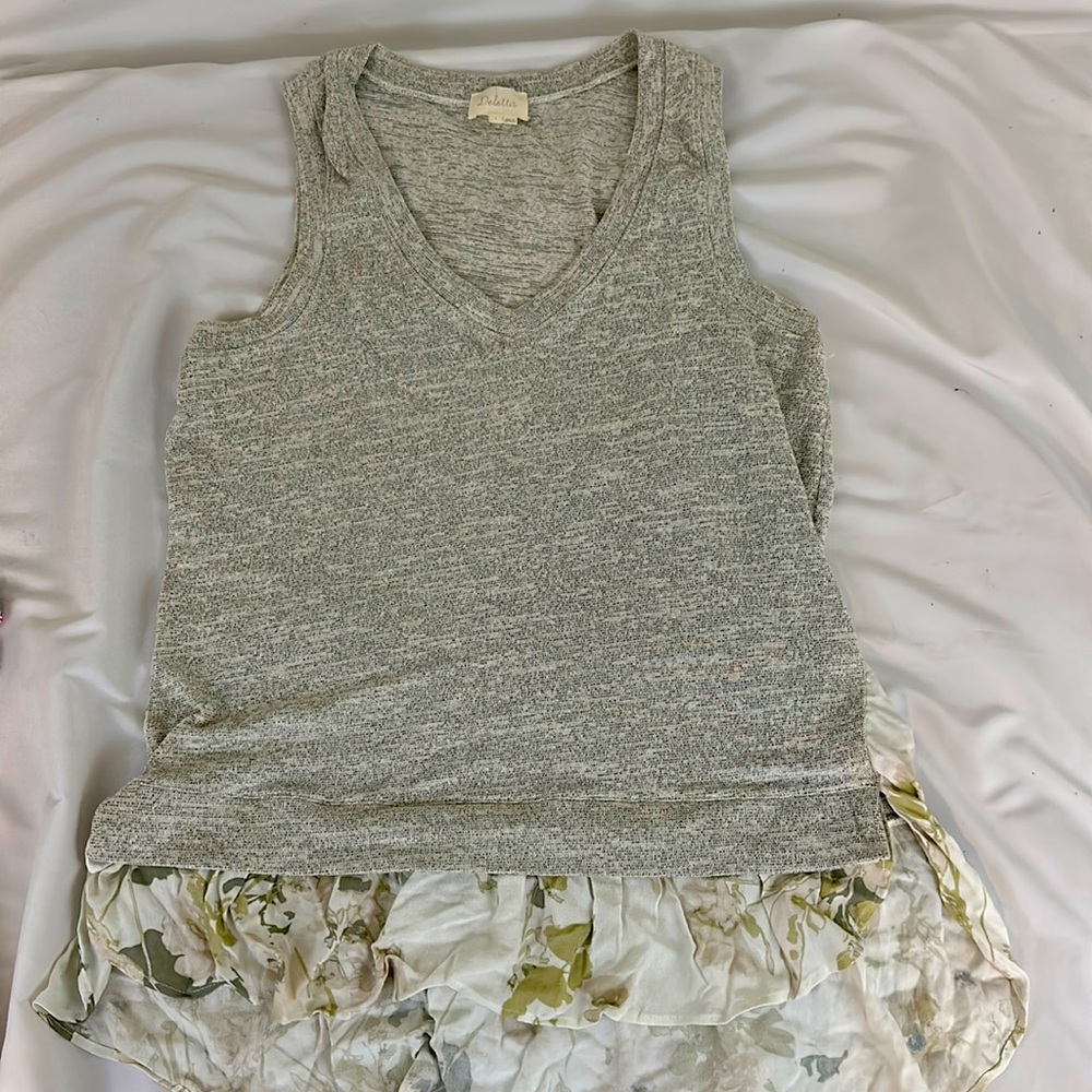 Tank top with floral bottom. Size Large